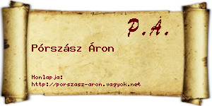 Pórszász Áron névjegykártya